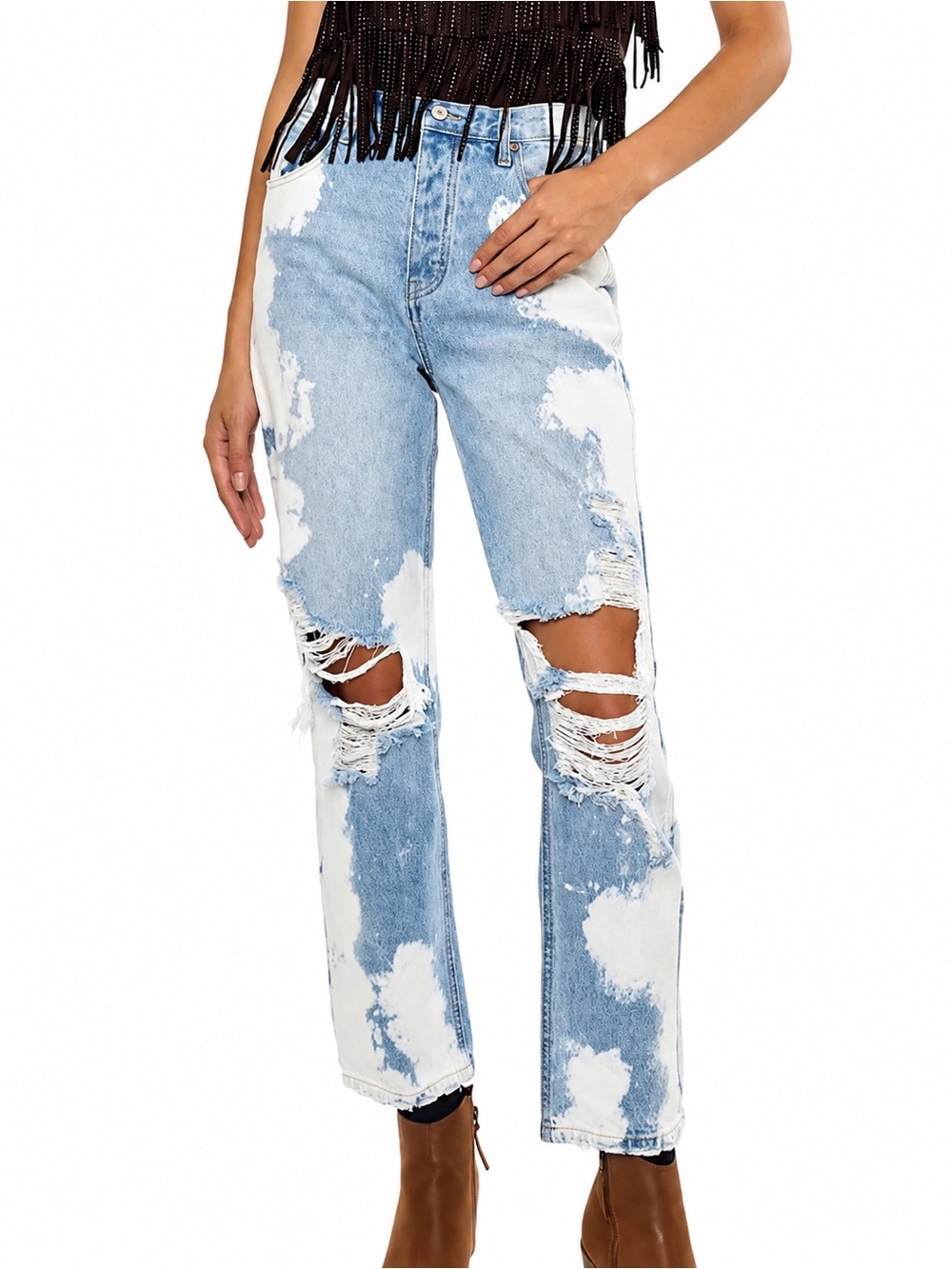 KanCan NWT 90s boyfriend bleached jeans, size 24